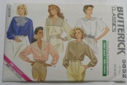 5852 BUTTERICK VERY EASY SHORT - LONG SLEEVE COLLAR BLOUSE PATTERN UNCUT 12-16